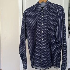 MASUTTO  Long Sleeve dress shirt. Wine glass/goblet design